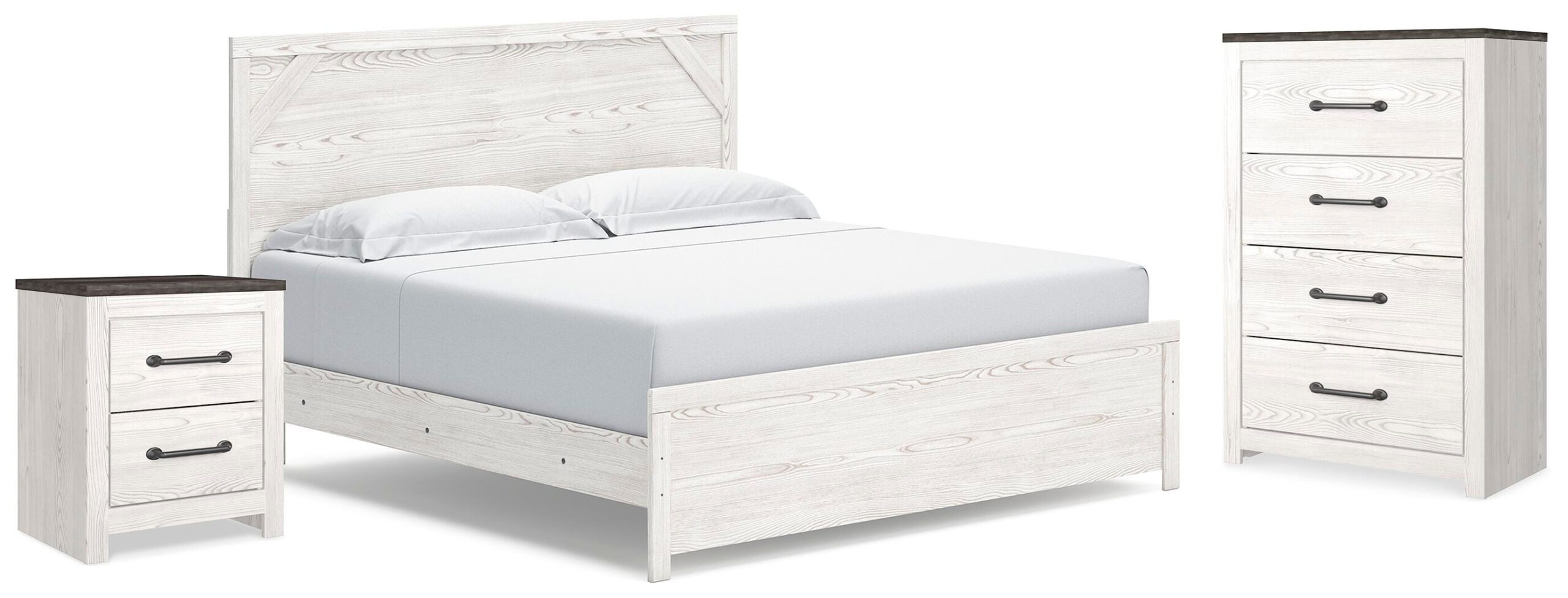93ab48c56ef733baff31e6e6ed498a69 Gerridan King Panel Bed, Chest and Nightstand - Image 1