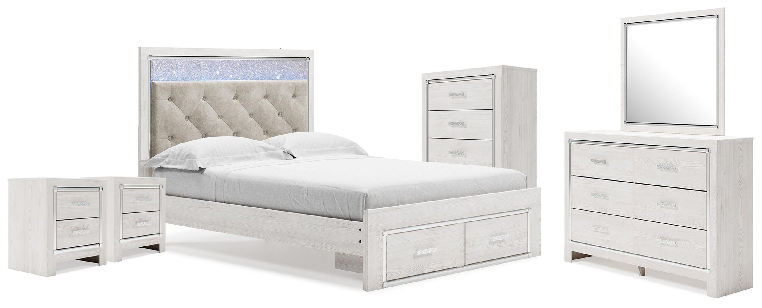 9f39e752e941c62b22c662e7fb554ec9 Altyra Queen Storage Bed, Dresser Mirror, Chest and 2 Nightstands - Image 1