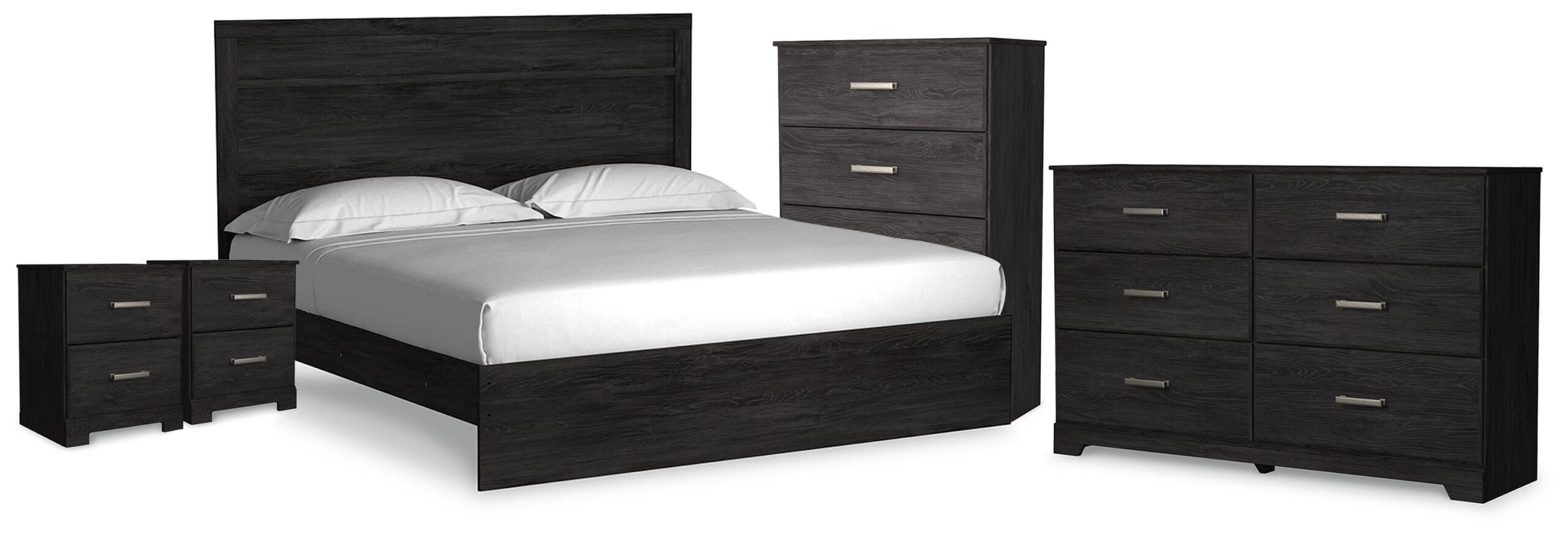 dbf8f667bca670c14108d24d99fe8a34 Belachime King Panel Bed, Dresser, Chest and 2 Nightstands - Image 1