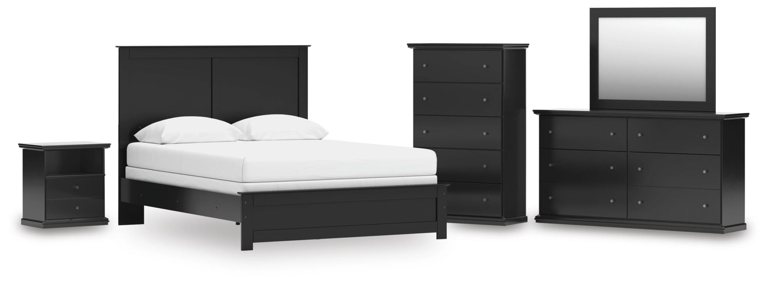 1531f26b2a16e7a0bd98c390ef8d9669 Maribel Queen Panel Bed, Dresser, Mirror, Chest and Nightstand - Image 1