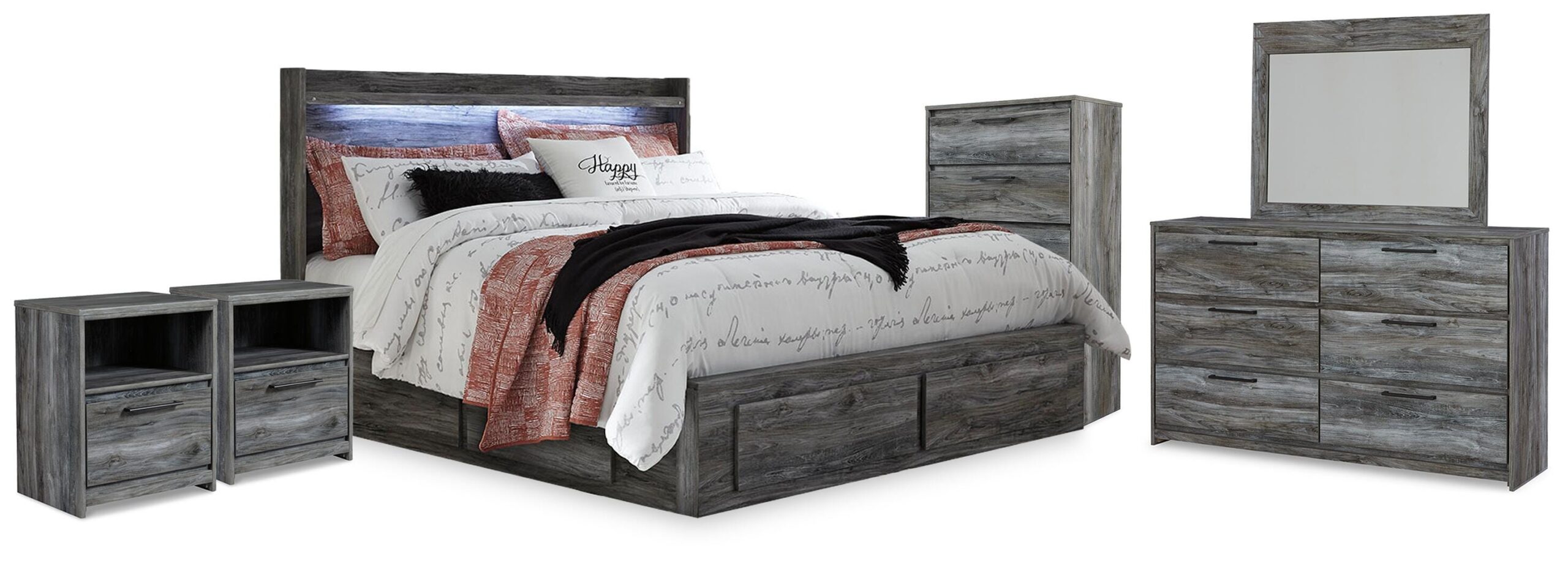 1ef3f1083062c83fd508c7137fe992ab Baystorm King Storage Bed, Dresser, Mirror, Chest and 2 Nightstands - Image 1