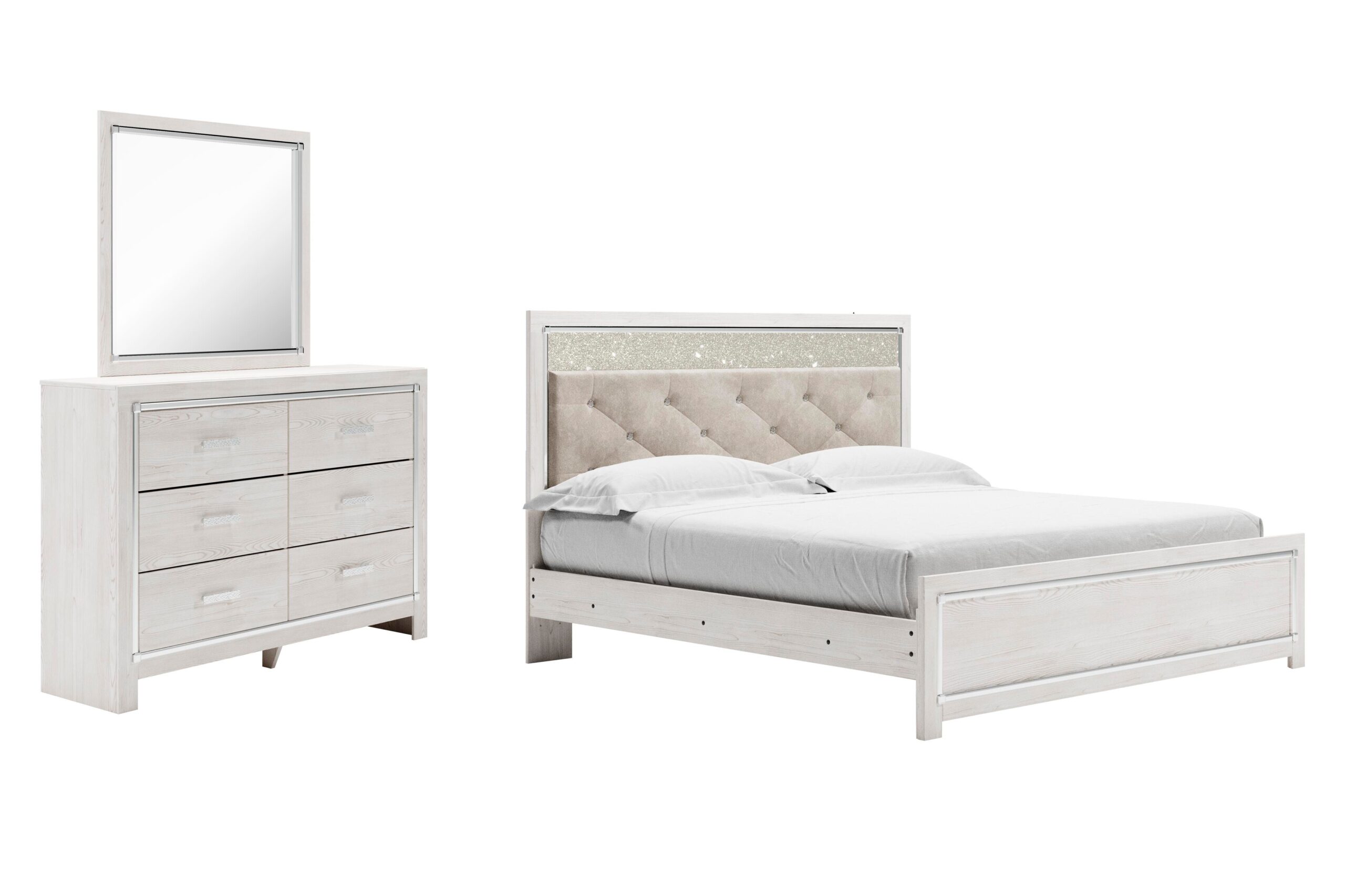 36b39dbb4b8d9dbd5e0a4842a4b01669 Altyra King Panel Bed, Dresser and Mirror - Image 1
