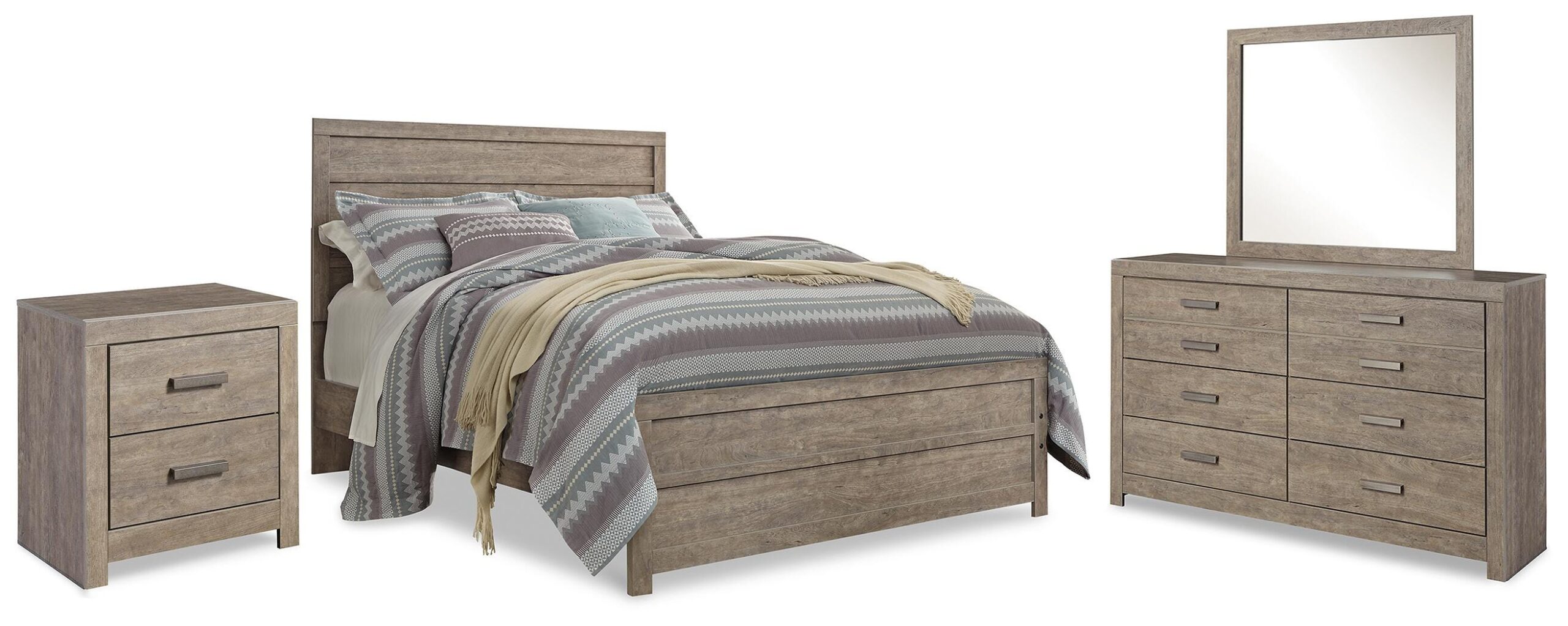 436089c0aa921af246914e056fb462a2 Culverbach Queen Panel Bed, Dresser, Mirror and Nightstand - Image 1