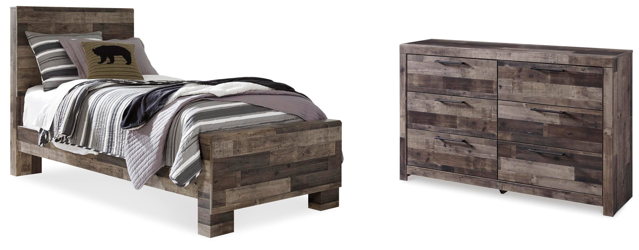 4872f903da160b36f99acc9f6ffc25d5 Derekson Twin Panel Bed and Dresser - Image 1