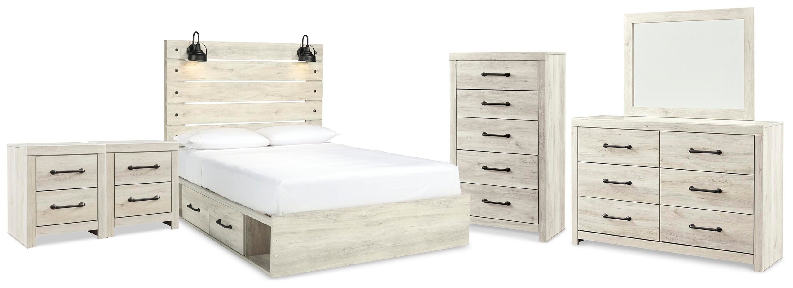 52113f585dcadc165cf442a161334a4e Cambeck Queen Panel Bed with Storage, Dresser, Mirror, Chest and 2 Nightstands - Image 1