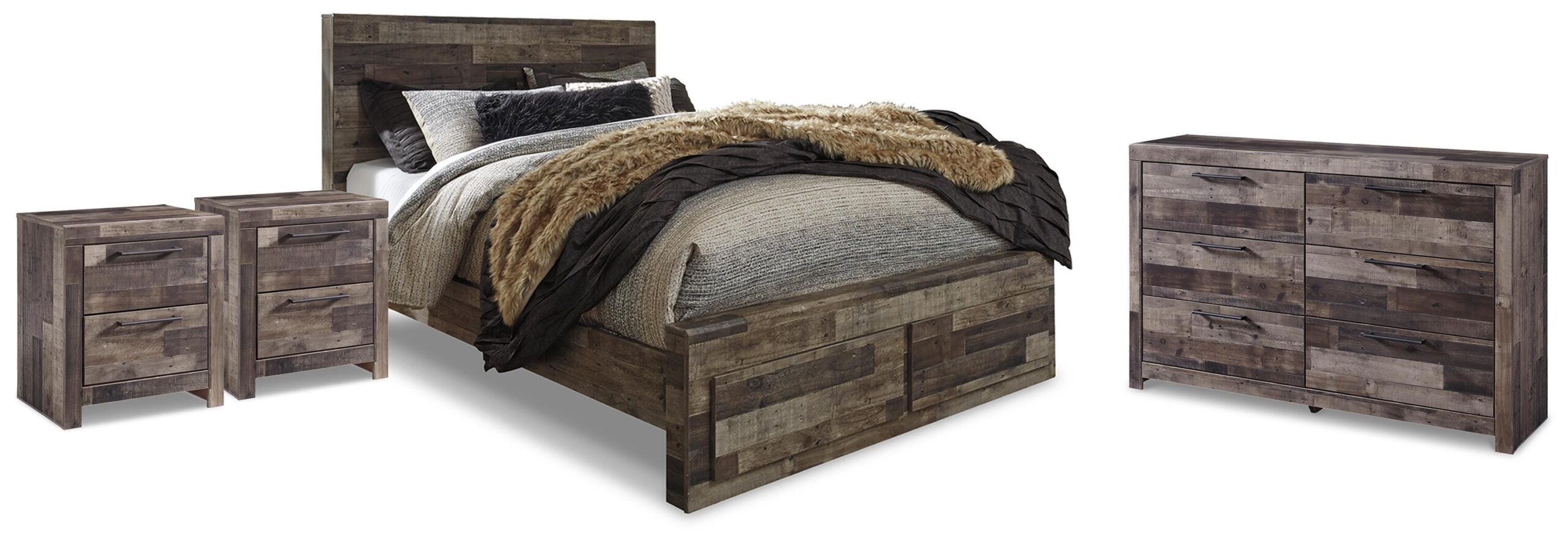 724942773fbbf3c3e5b67952646a1498 Derekson Queen Panel Storage Bed, Dresser and 2 Nightstands - Image 1