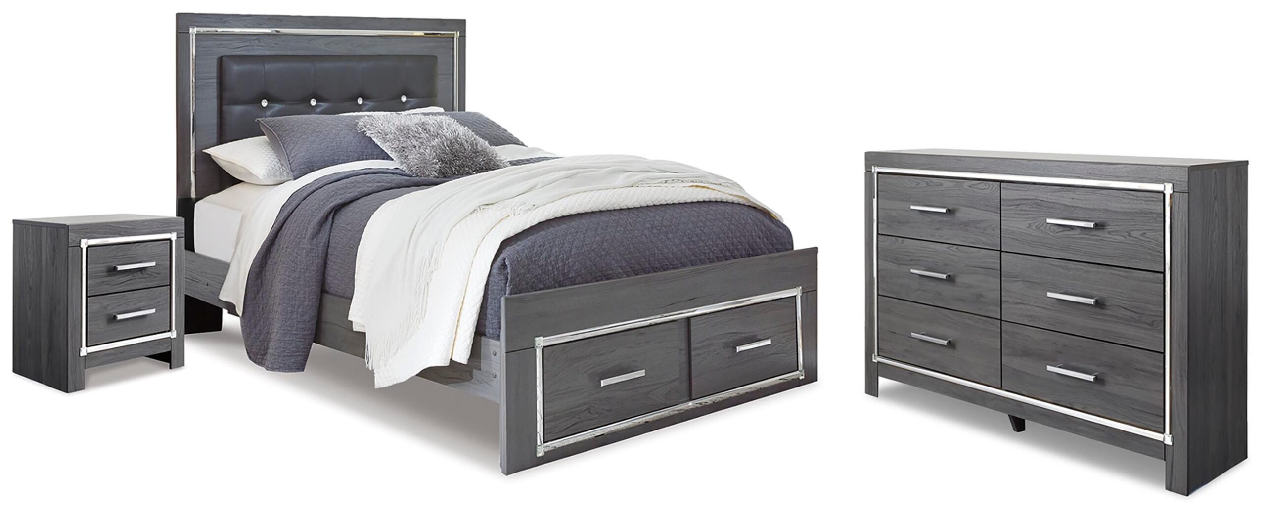 806316e1b54ad3ed1ca427fd53e1f6ee Lodanna Queen Storage Bed, Dresser and Nightstand - Image 1