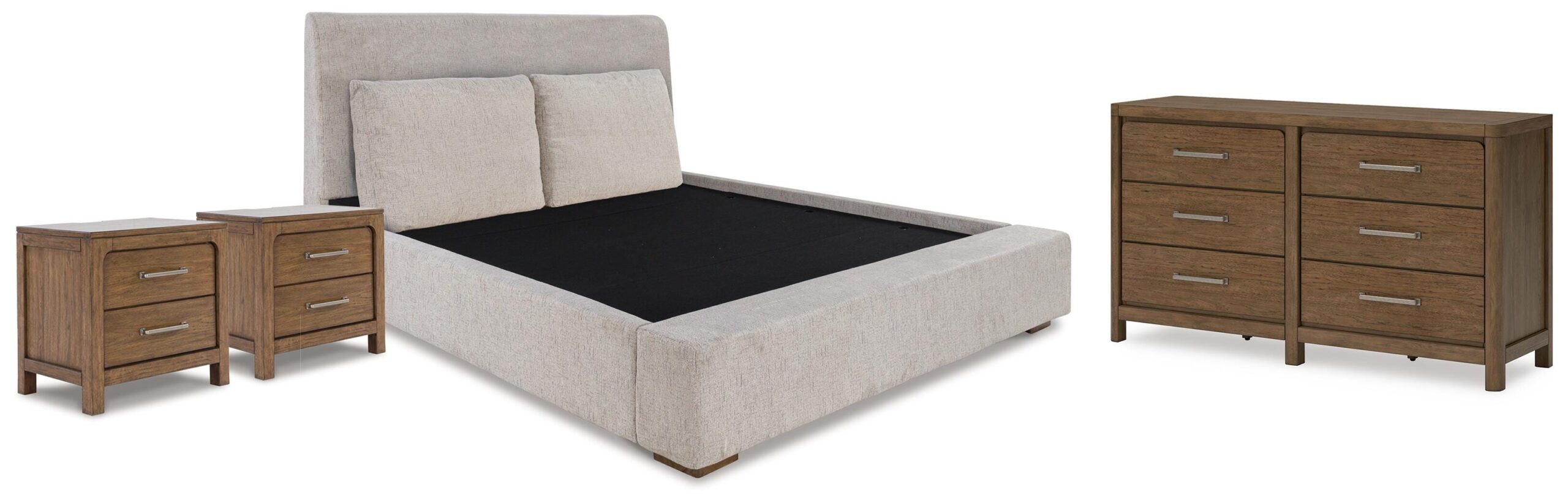 928e563898eb2ba39d0d794de1d613d1 Cabalynn King Upholstered Bed, Dresser and 2 Nightstands - Image 1