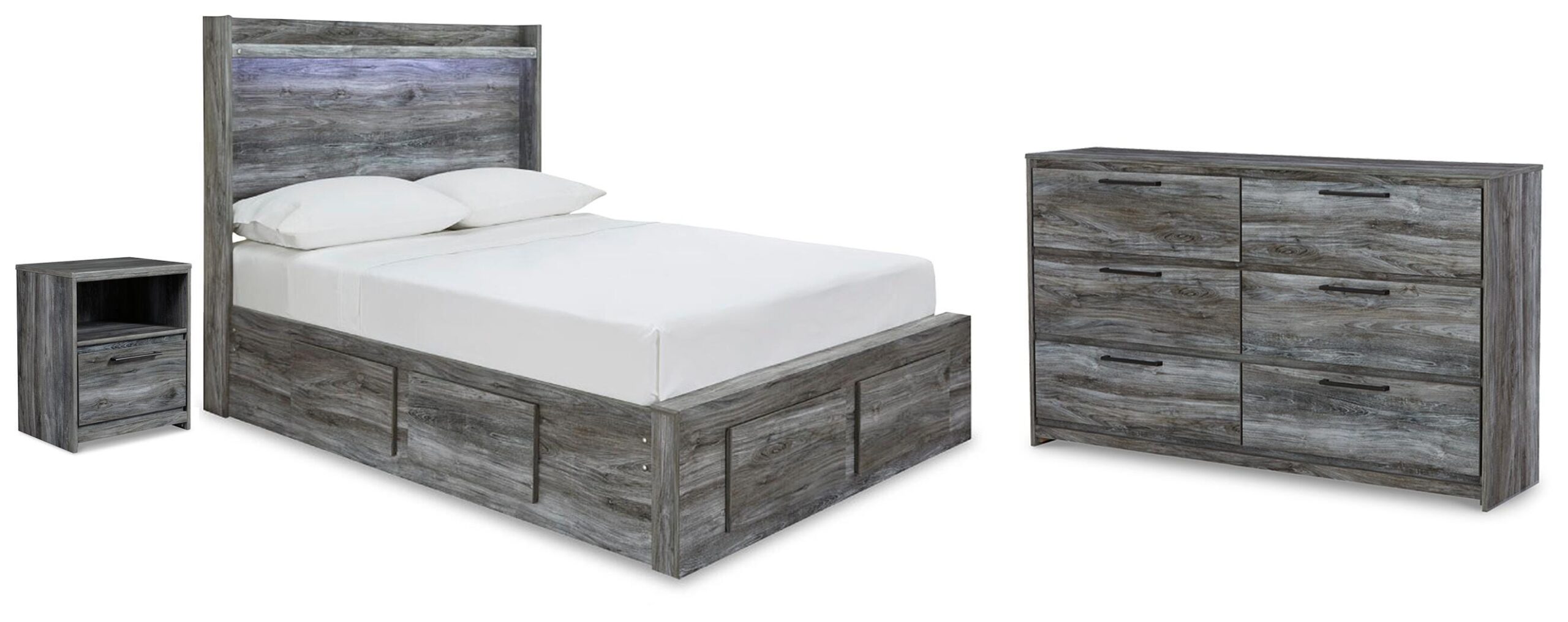 b76058b561edfd78281a0f8cdad031ee Baystorm Full Panel Storage Bed, Dresser and Nightstand - Image 1