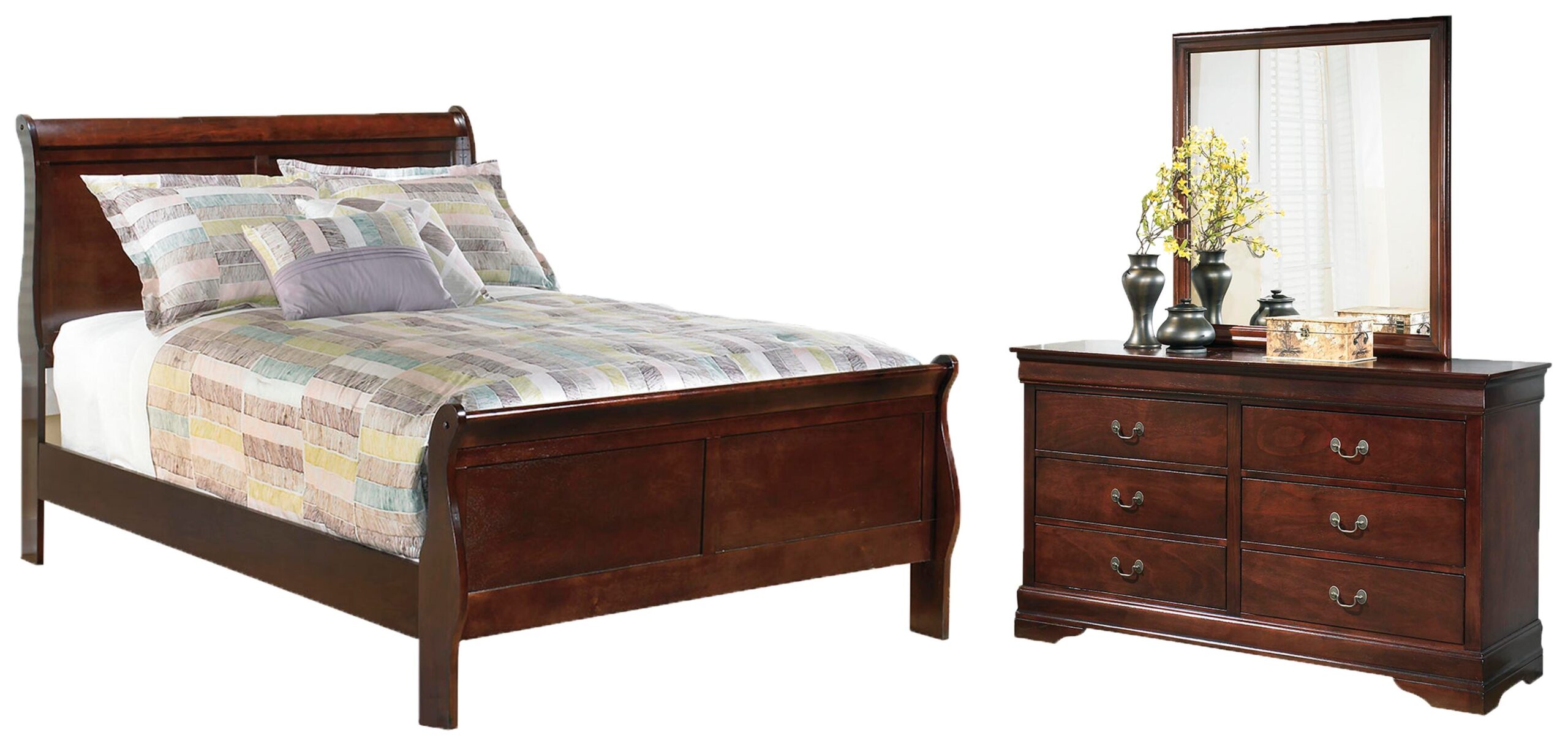 bb887e3f3439f4f859000168e6f5fcda Alisdair Full Sleigh Bed, Dresser and Mirror - Image 1