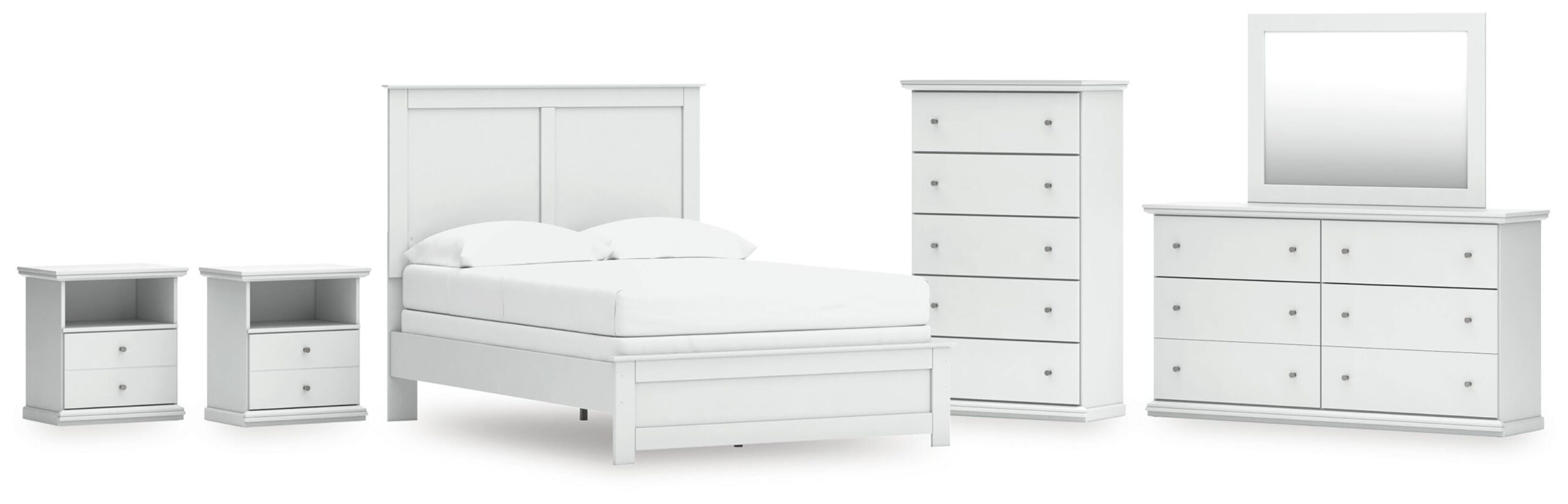 bcc35eaca610d840556cd773246c887d Bostwick Shoals Full Panel Bed, Dresser, Mirror, Chest, and 2 Nightstands - Image 1