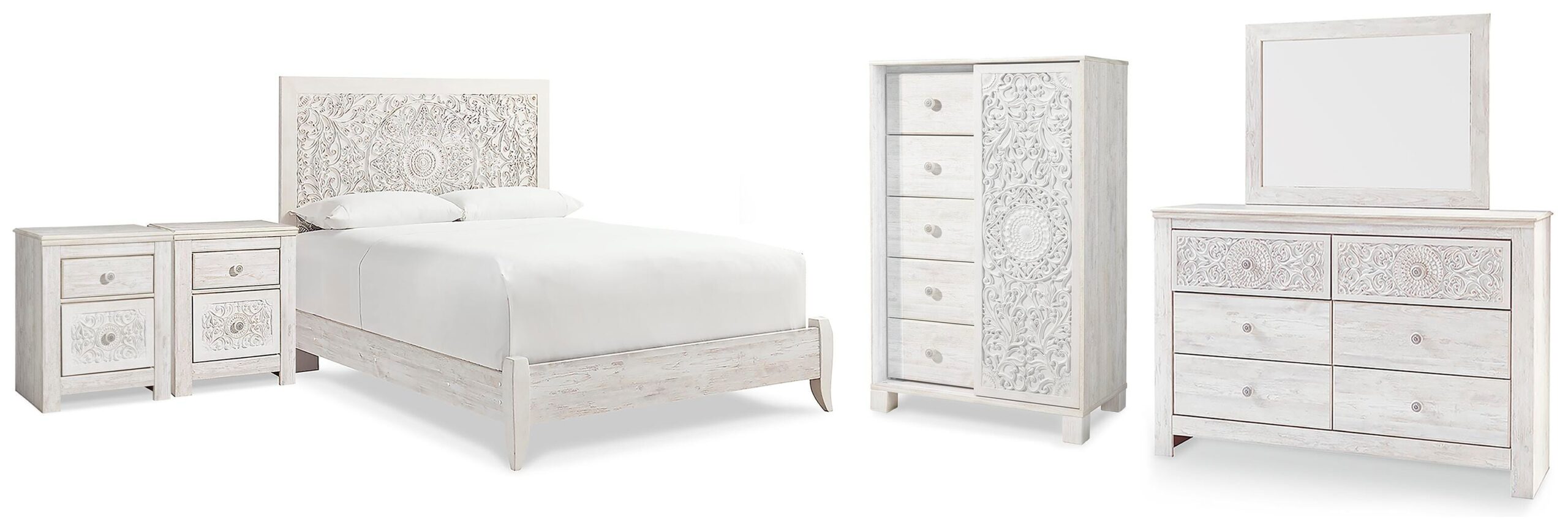 be7c2d735b119e992021477d020d072a Paxberry Queen Panel Bed, Dresser, Mirror, Chest and 2 Nightstands - Image 1